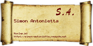 Simon Antonietta névjegykártya